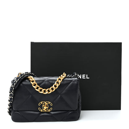 Chanel Lambskin Quilted Medium Chanel 19 Flap Navy Blue 11 of 11