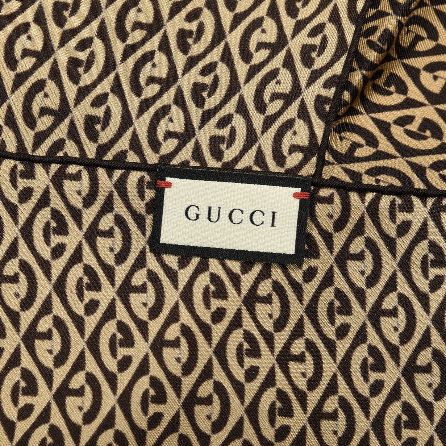Silk G Rhombus Scarf Beige Brown