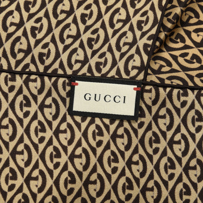 Gucci Silk G Rhombus Scarf Beige Brown 2 of 3
