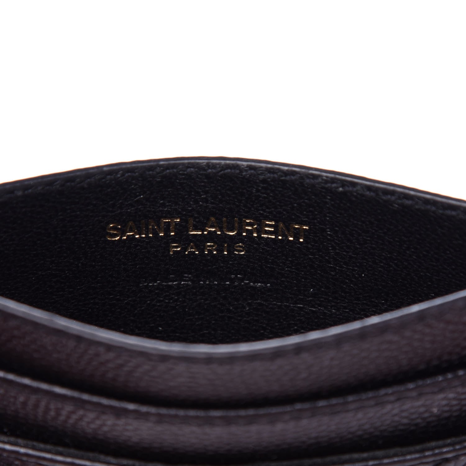 Saint Laurent Grain De Poudre Matelasse Chevron Monogram Credit Card Case Black 6 of 8