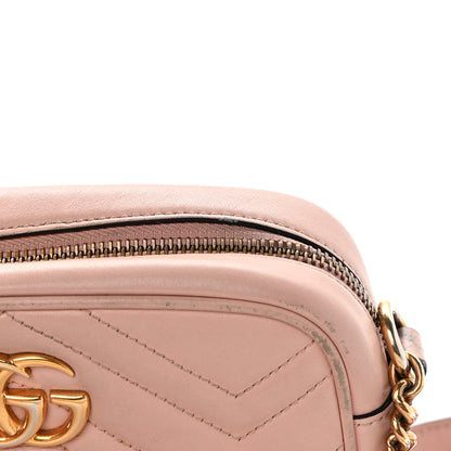 Gucci Calfskin Matelasse Mini GG Marmont Chain Shoulder Bag Perfect Pink 23 of 24
