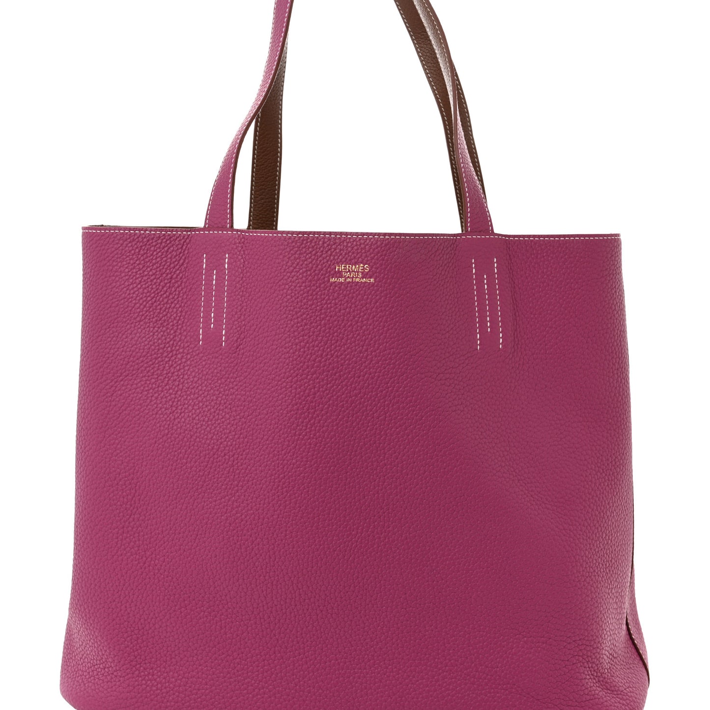 Taurillon Clemence Double Sens 45 Reversible Tote Marron D'Inde Tosca