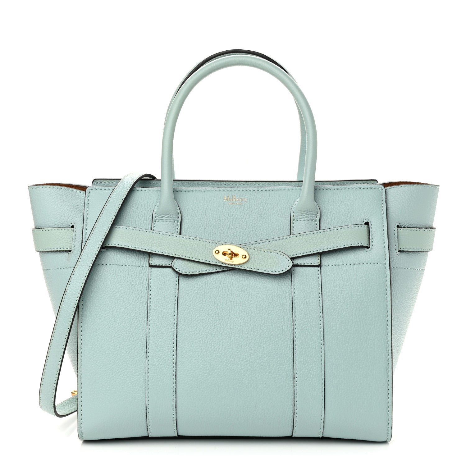 Mulberry Small Classic Grain Small Bayswater Zip Tote Light Antique Blue 1 of 12