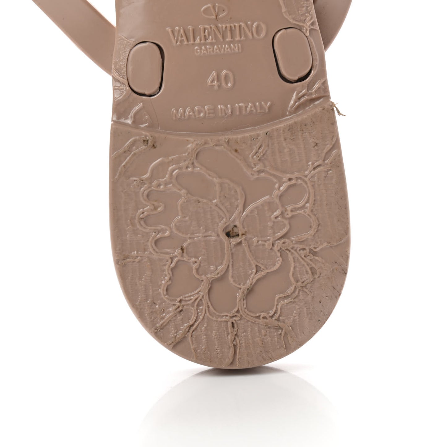 PVC Jelly Rockstud Bow Thong Sandals 40 Poudre