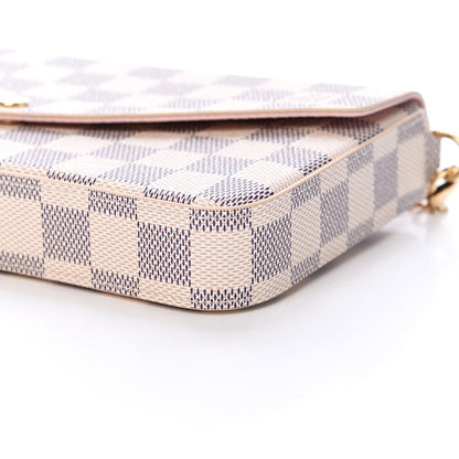 Louis Vuitton Damier Azur Pochette Felicie Chain Wallet Rose Ballerine 11 of 12