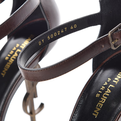 Saint Laurent Calfskin Opyum 110 Sandals 40 Brown 8 of 12
