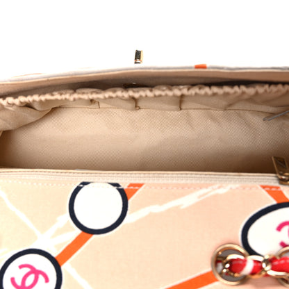 Chanel Canvas Small Printed Eiffel Tower Flap Bag Beige Multicolor 5 of 10