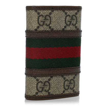 Gucci GG Supreme Monogram Web Ophidia 6 Key Holder Case Beige New Acero 3 of 12