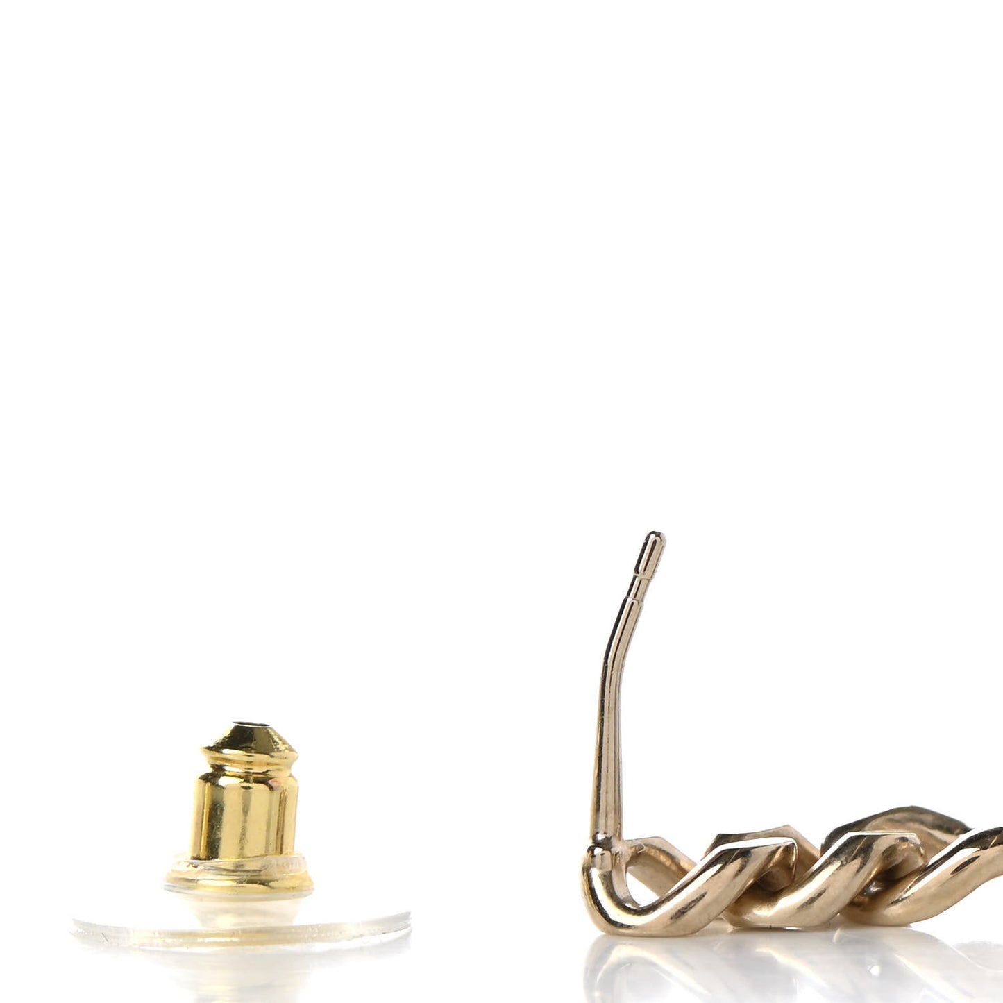 Metal Crystal CC Chain Drop Earrings Gold