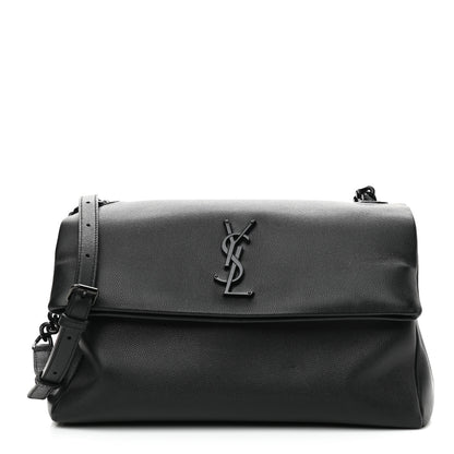 Saint Laurent Grain De Poudre Medium West Hollywood Monogram Fold-Over Black 1 of 8
