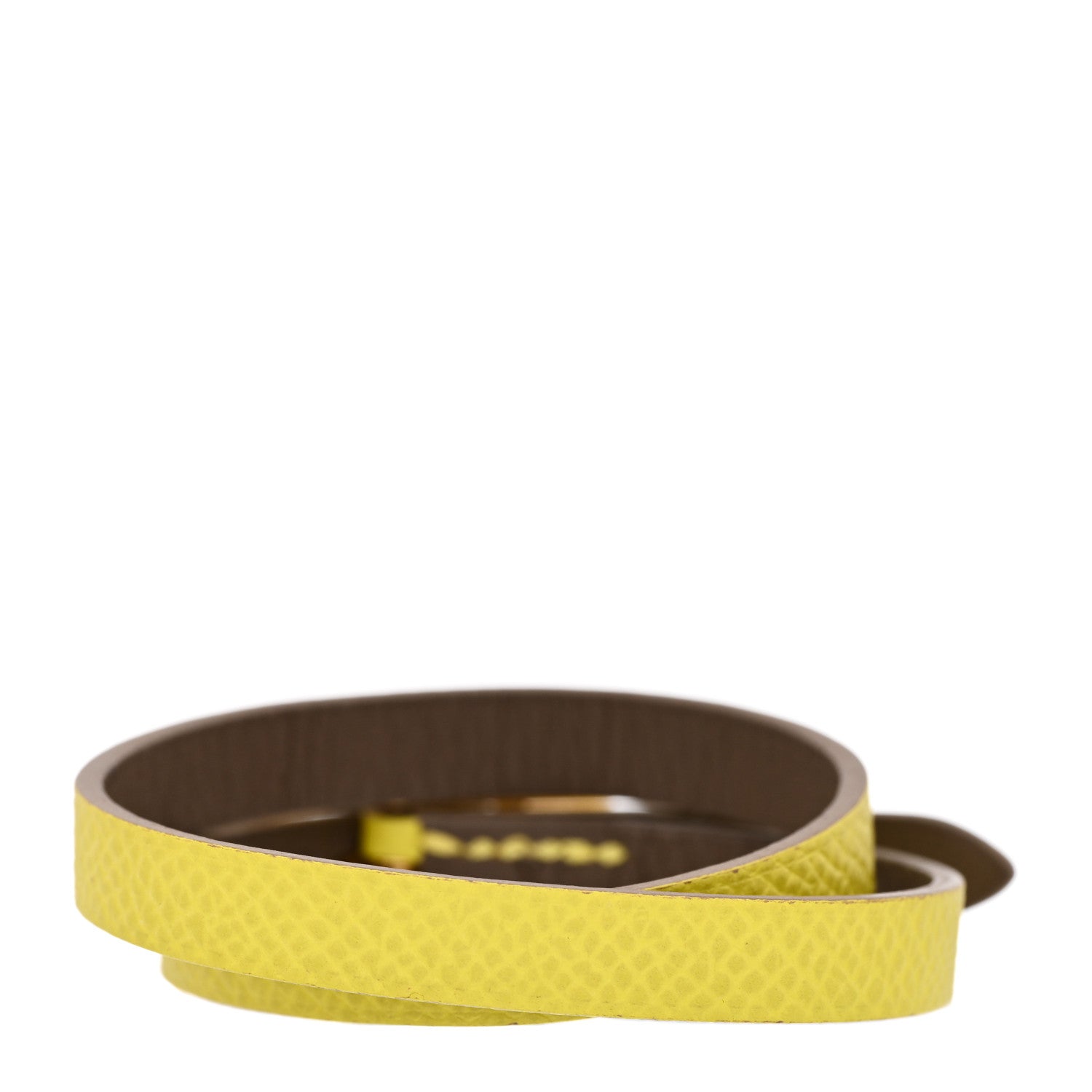 Hermes Epsom Swift Behapi Double Tour Bracelet XS Lime Etoupe 3 of 6