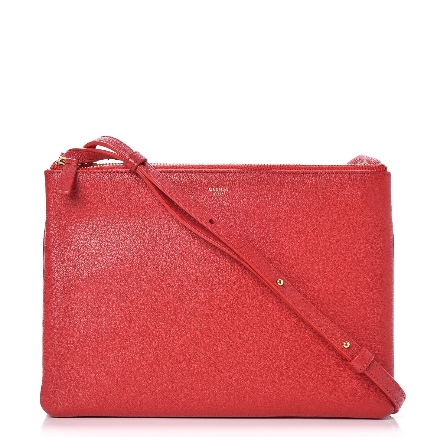 Goatskin Large Trio Crossbody Bag Scarlet