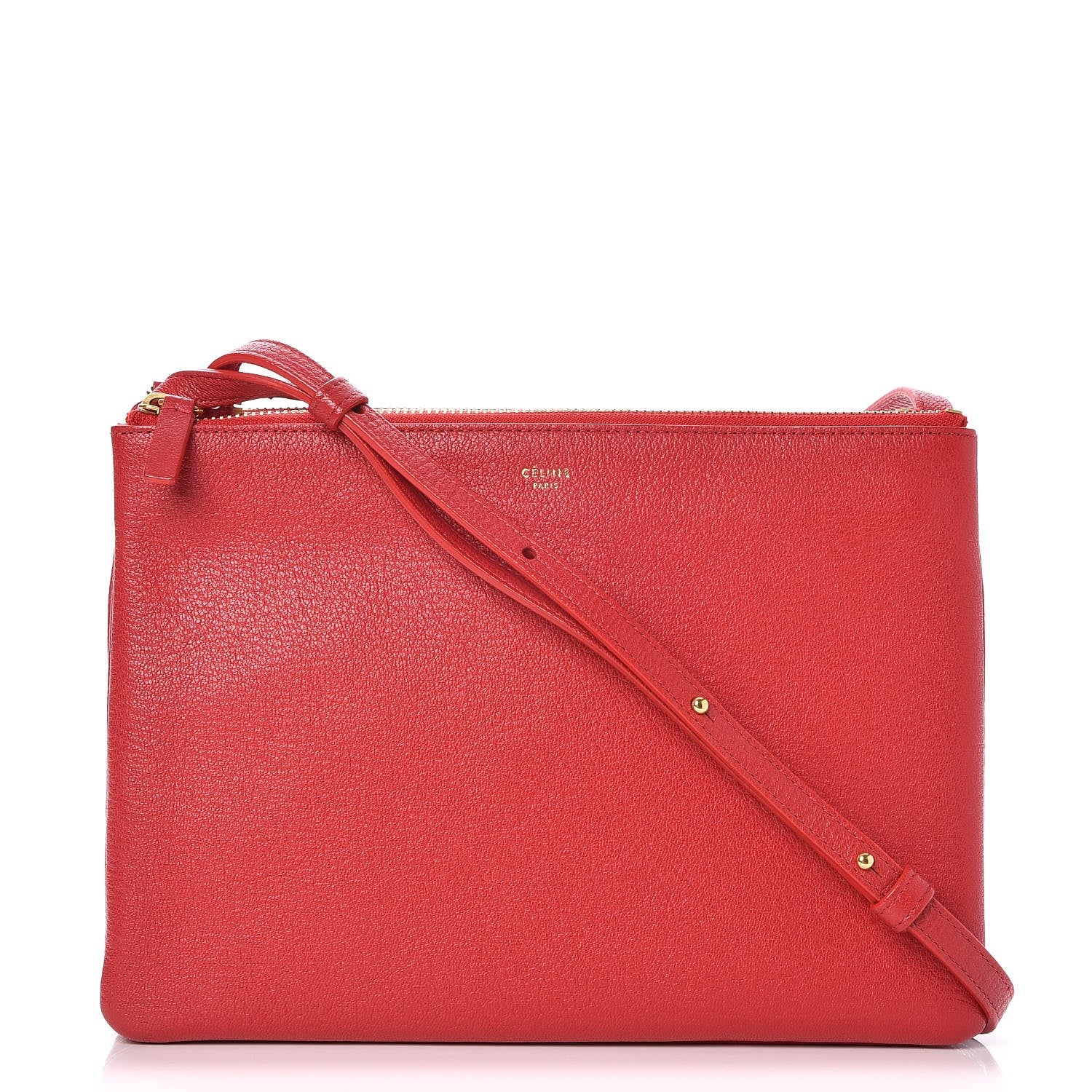Celine Goatskin Large Trio Crossbody Bag Scarlet 1 of 7