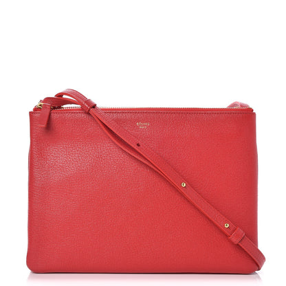 Celine Goatskin Large Trio Crossbody Bag Scarlet 1 of 7