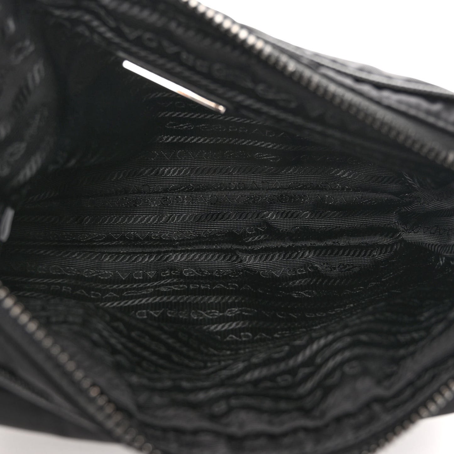 Re-Nylon Saffiano Pocket Single Snap Buckle Shoulder Bag Black