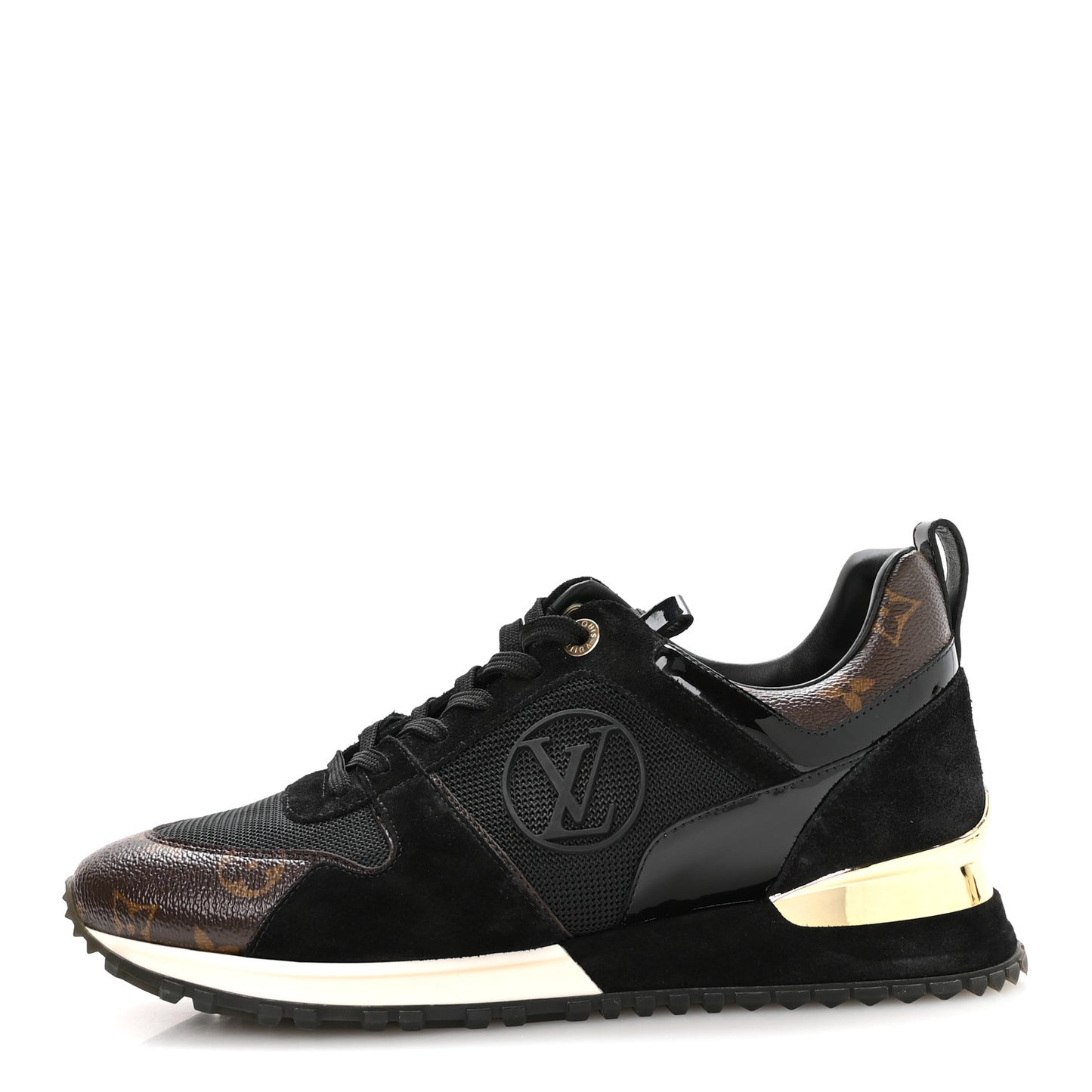 Suede Monogram Run Away Sneakers 40 Black