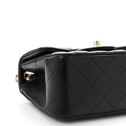Chanel Lambskin Quilted Mini Square Flap Black 9 of 11