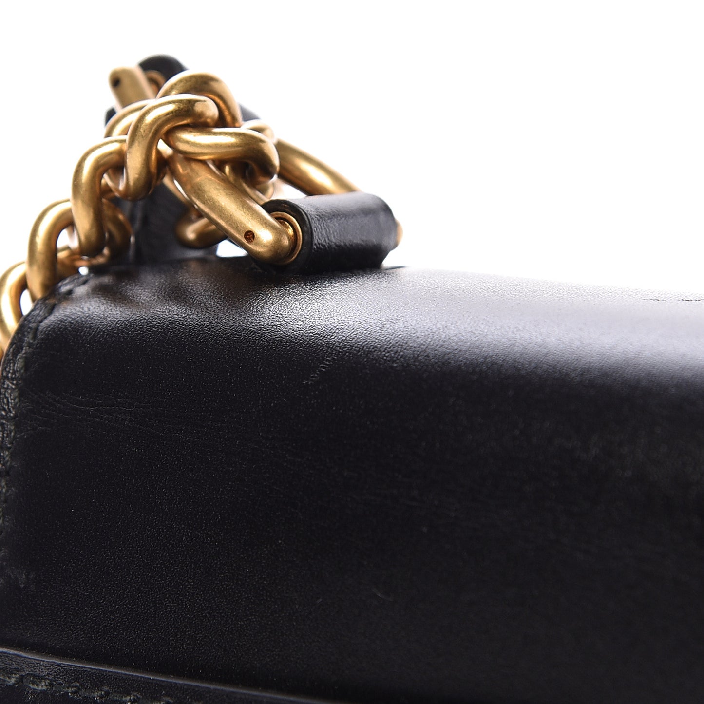 Box Calfskin S Sharp Chain Shoulder Bag Black
