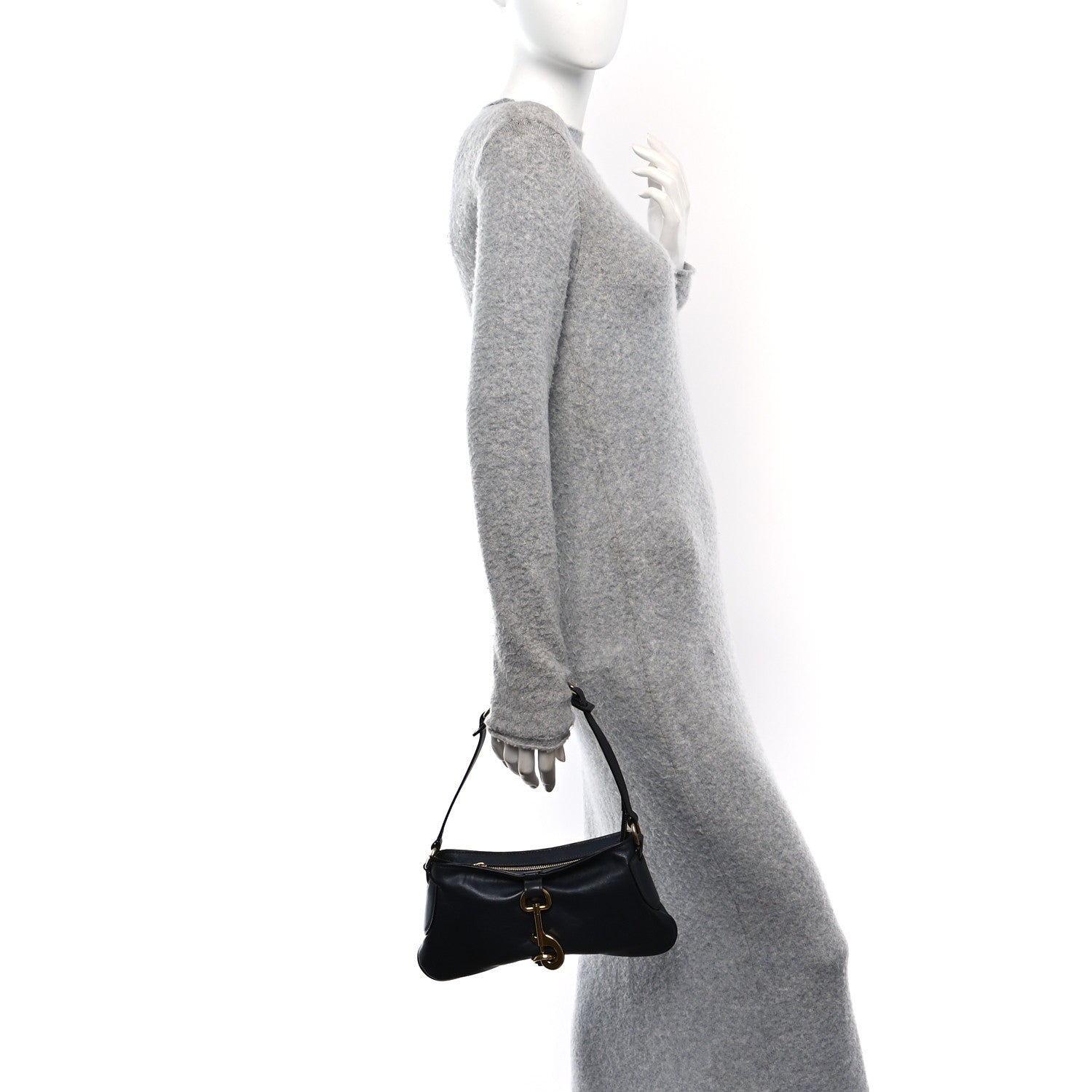 Chloe Soft Calfskin Kerala 25 Shoulder Bag Black Navy 2 of 10