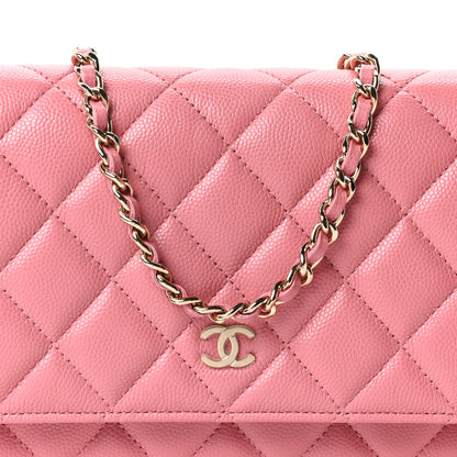 Chanel Caviar Quilted Wallet on Chain WOC Light Pink 8 of 11