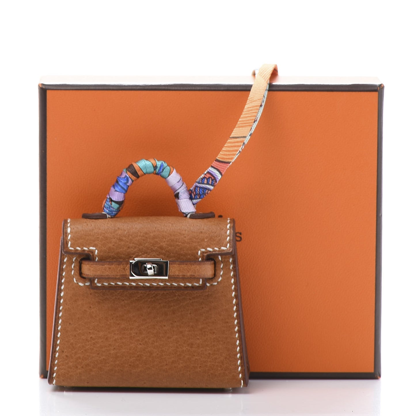 Peau Porc Mini Kelly Twilly Bag Charm Toffee