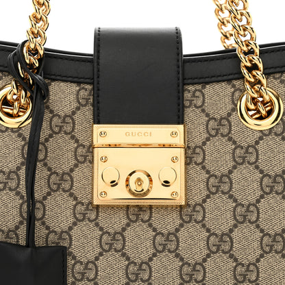 Gucci GG Supreme Monogram Small Padlock Tote Black 5 of 10