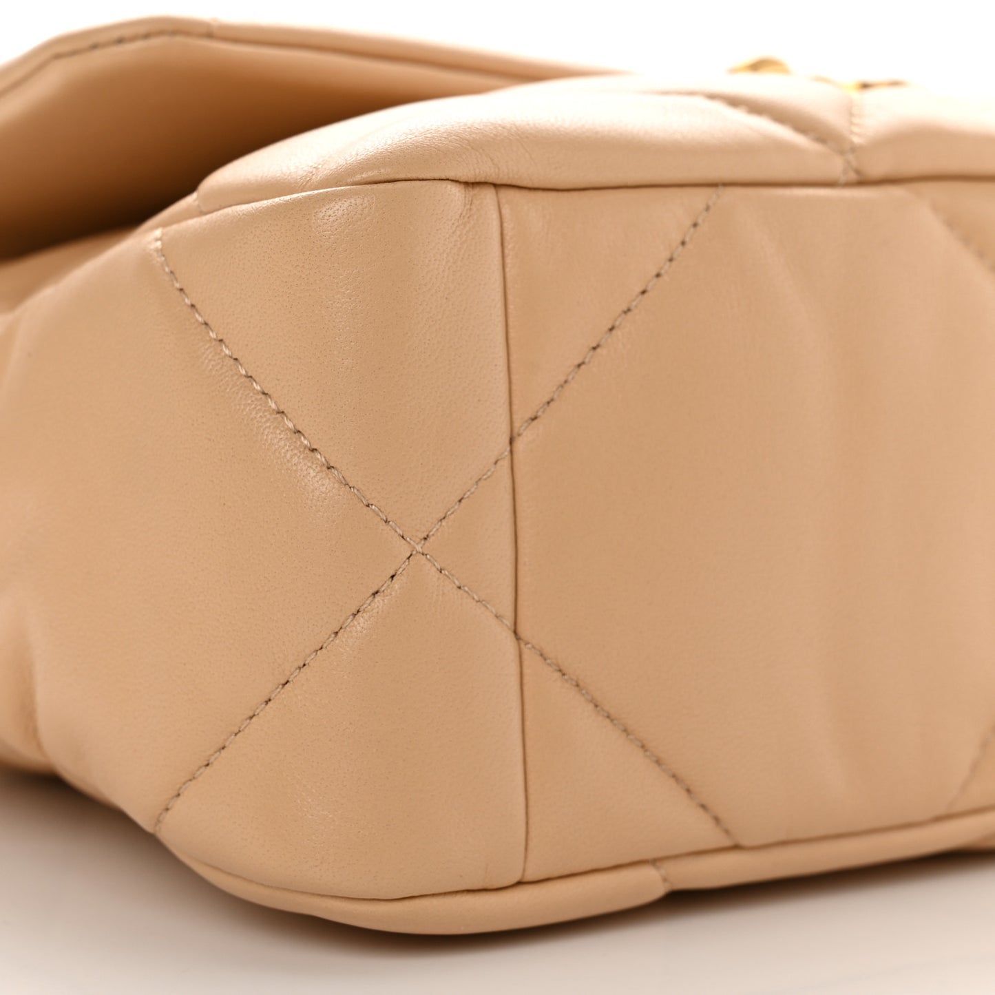 Lambskin Quilted Medium Chanel 19 Flap Beige