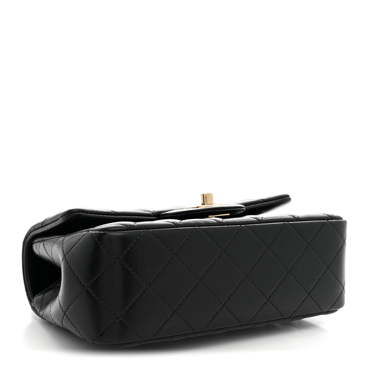 Chanel Lambskin Quilted Mini Top Handle Rectangular Flap Black 4 of 11