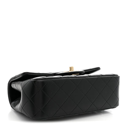 Chanel Lambskin Quilted Mini Top Handle Rectangular Flap Black 4 of 11