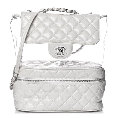 Chanel Crumpled Calfskin PVC Quilted Backpack White 1 of 18