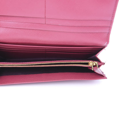 Prada Saffiano Metal Continental Flap Wallet Peonia 5 of 10