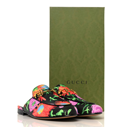 Gucci X KEN SCOTT Canvas Infinity Jenni Women's Princetown Slippers 35.5 Black Pink 10 of 10