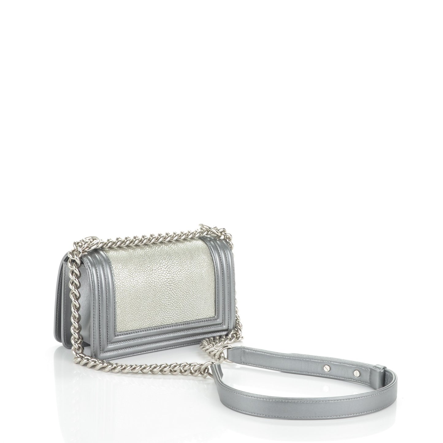 Galuchat Stingray Small Boy Flap Silver