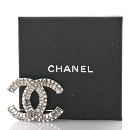 Chanel Baguette Crystal CC Brooch Silver 4 of 4