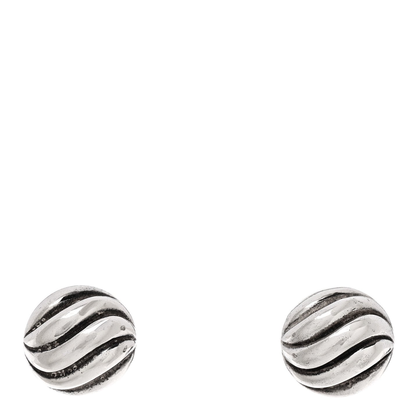 Sterling Silver 8mm Sculpted Cable Stud Earrings