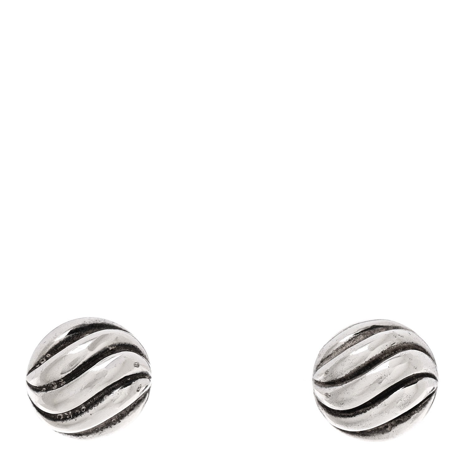 David Yurman Sterling Silver 8mm Sculpted Cable Stud Earrings 1 of 5