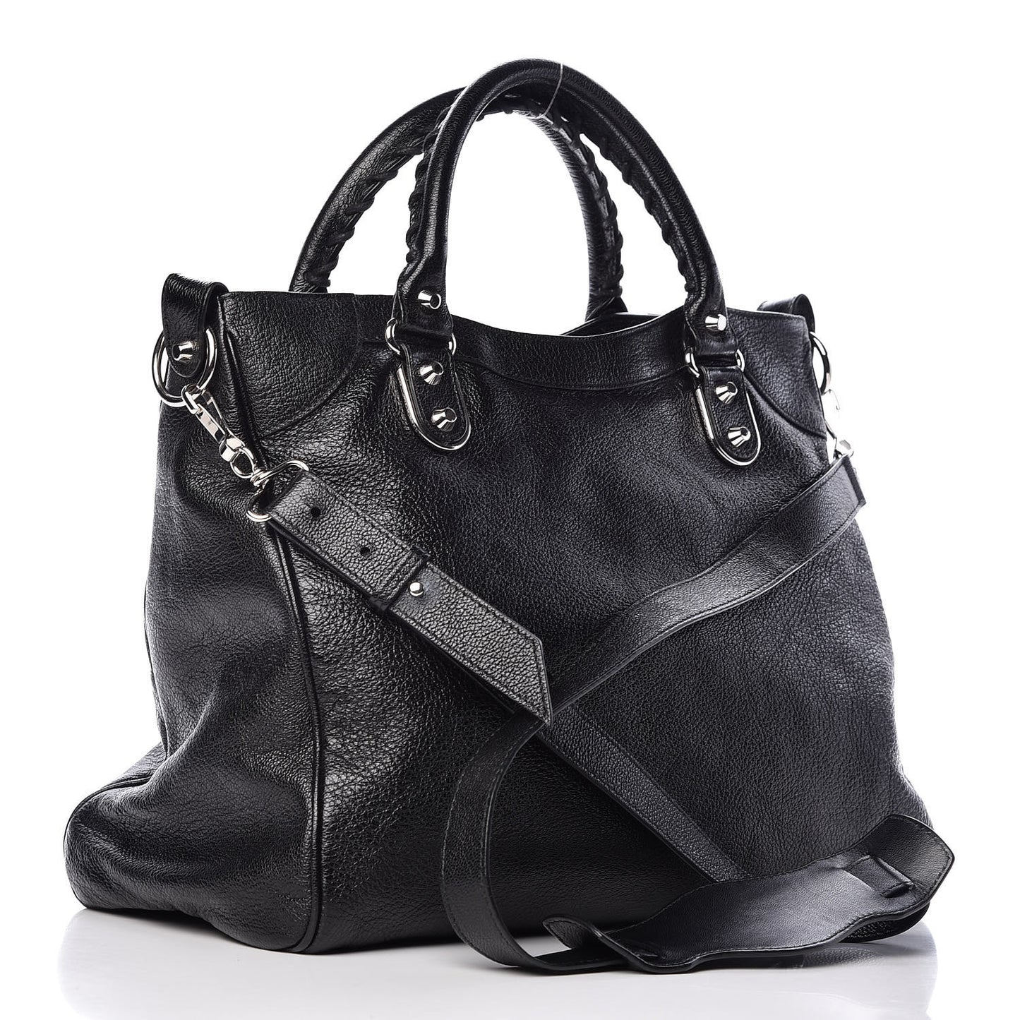 Chevre Silver Metallic Edge Hardware Velo Black