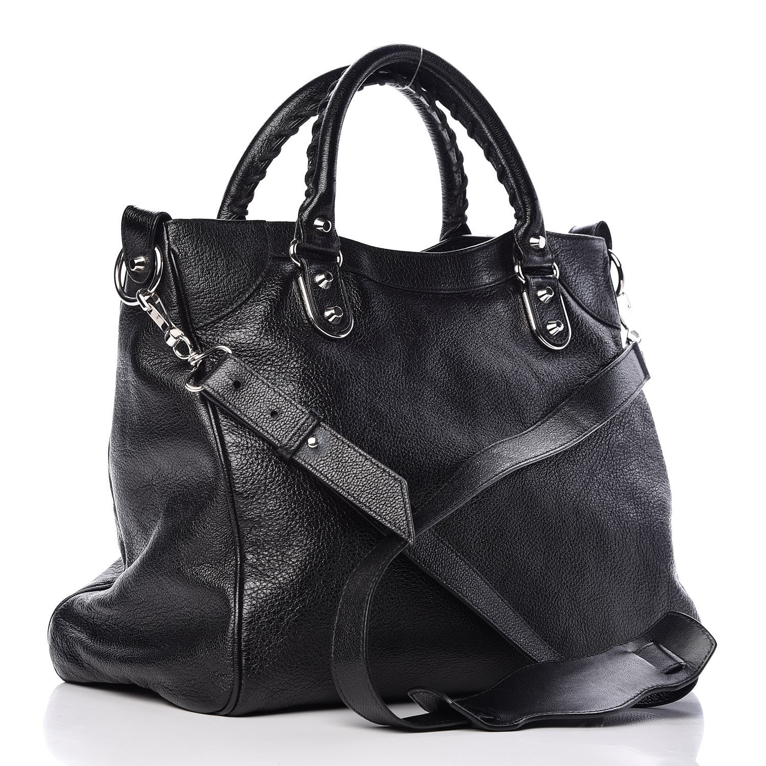 Balenciaga Chevre Silver Metallic Edge Hardware Velo Black 4 of 10