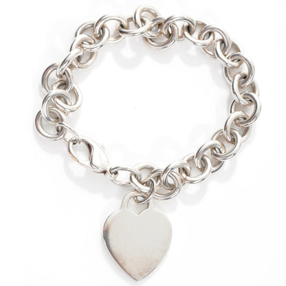 Tiffany Sterling Silver Heart Tag Charm Bracelet 1 of 4