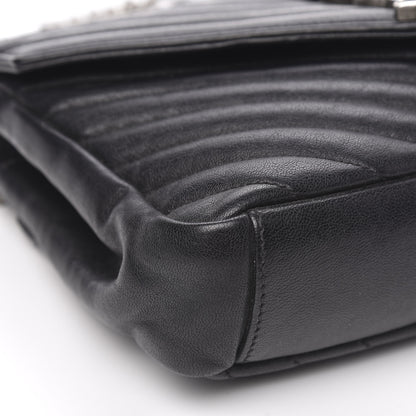 Saint Laurent Sheepskin Matelasse Chevron Monogram Medium College Bag Black 8 of 15