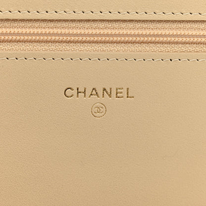 Chanel Tweed Shearling Quilted Chanel Wallet On Chain WOC and Coin Purse Beige Black 8 of 14