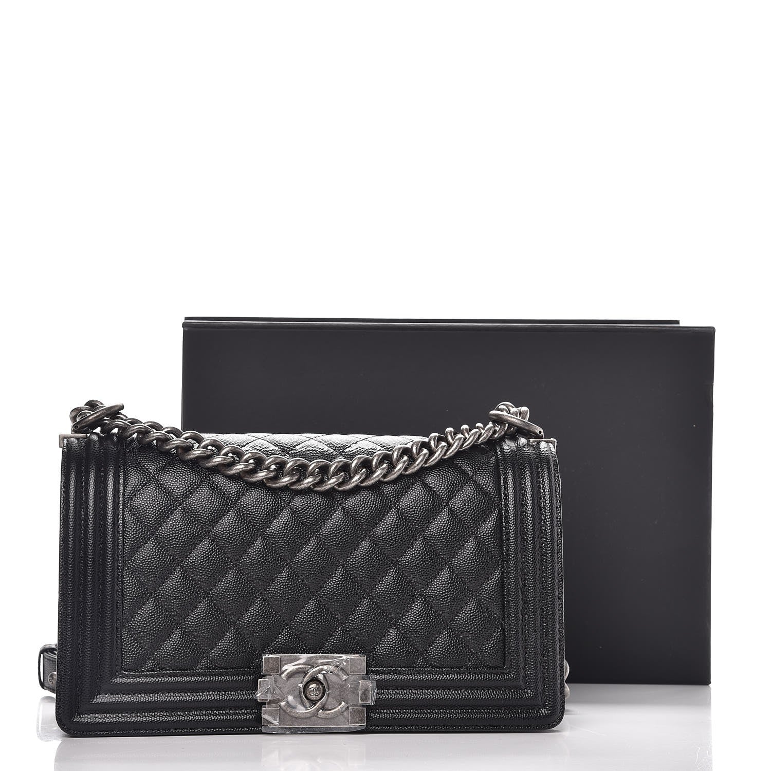 Chanel Caviar Quilted Medium Boy Flap Black 8 of 8