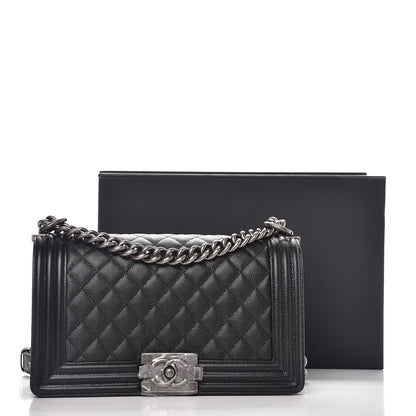 Chanel Caviar Quilted Medium Boy Flap Black 8 of 8