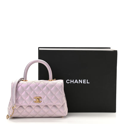 Chanel Iridescent Caviar Quilted Mini Coco Handle Flap Light Pink 11 of 11