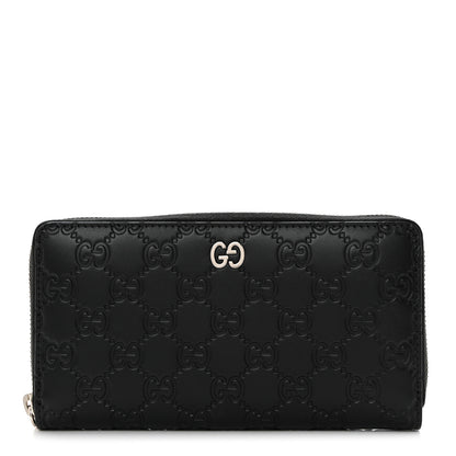Gucci Guccissimma Signature Dorian Zip Around Wallet Black 1 of 7