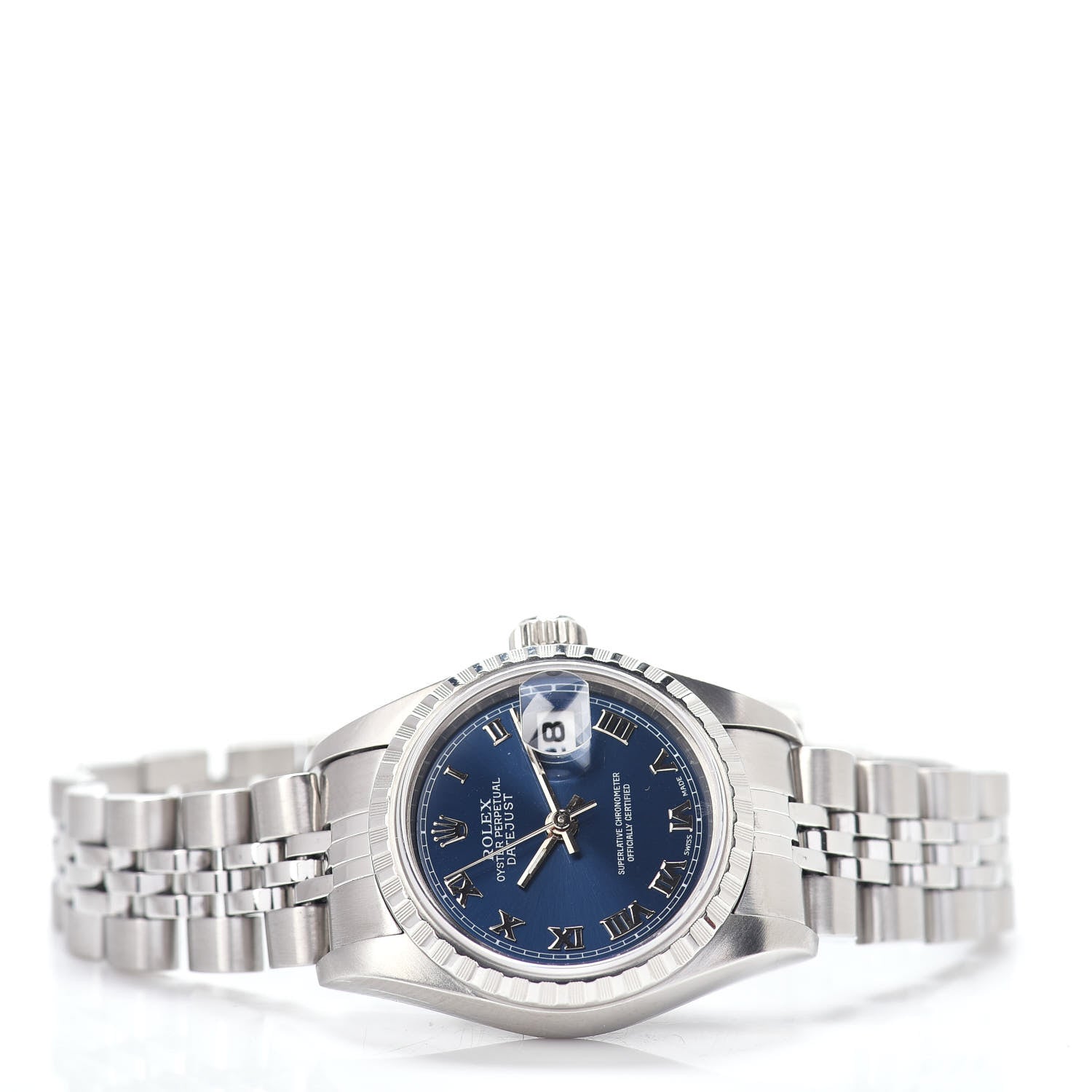 Rolex Stainless Steel 26mm Oyster Perpetual Datejust Watch Blue Roman 79240 2 of 5