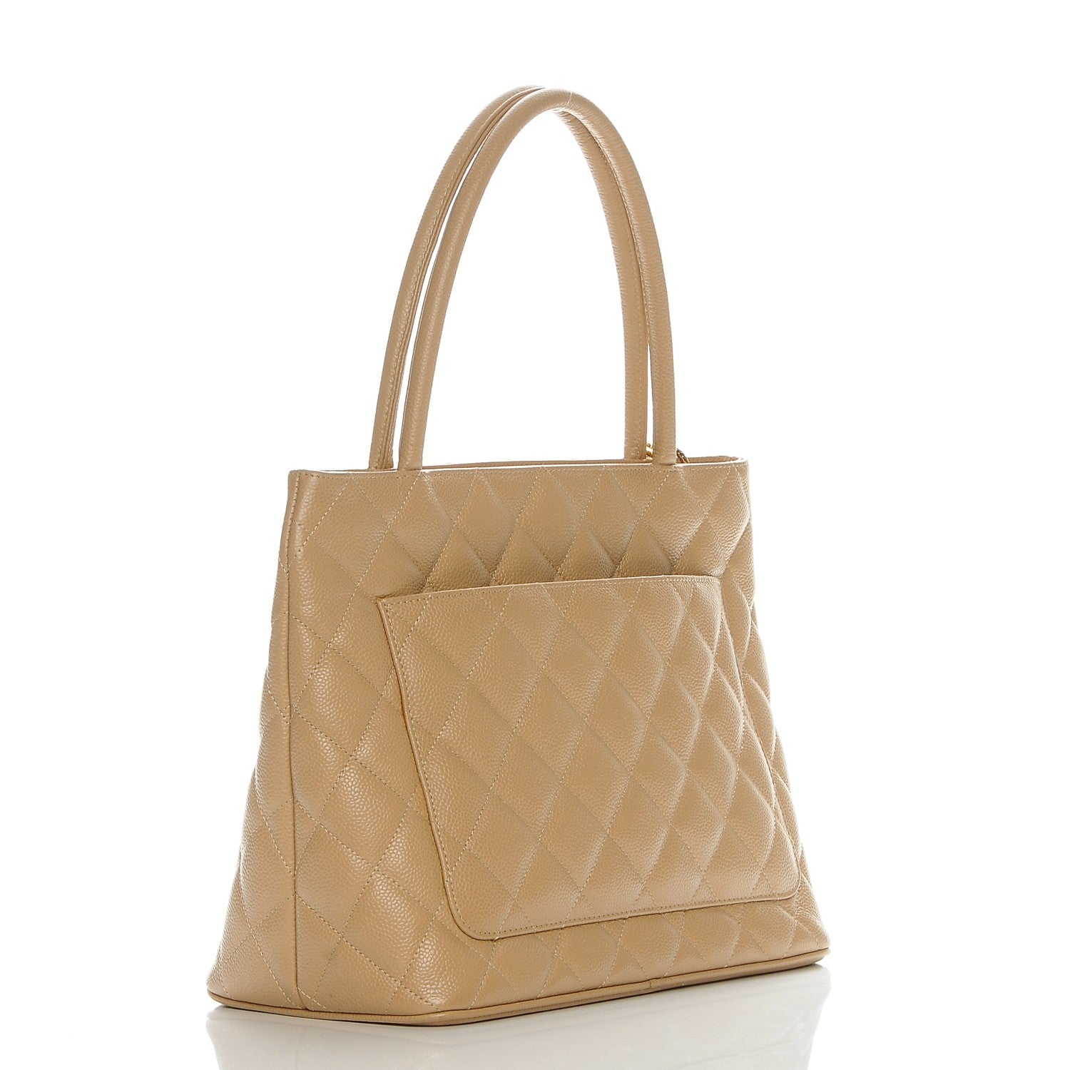 Chanel Caviar Quilted Medallion Tote Beige 3 of 7