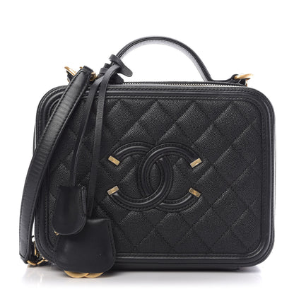 Chanel Caviar Quilted Medium CC Filigree Vanity Case Black 1 of 10