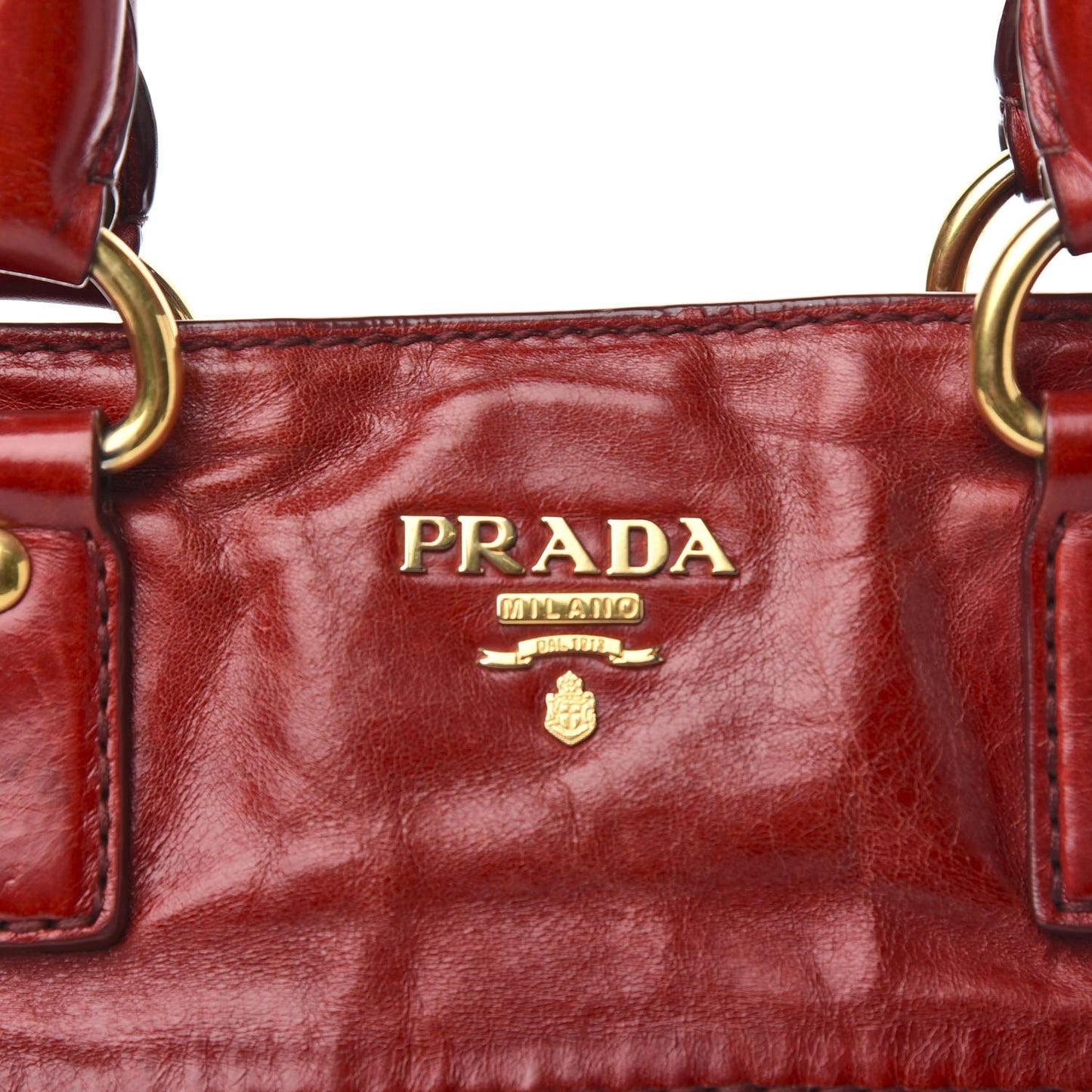 Vitello Shine Tote Rubino