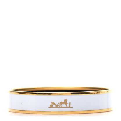 Hermes Enamel Printed Caleche Medium Bracelet 70 White 1 of 5